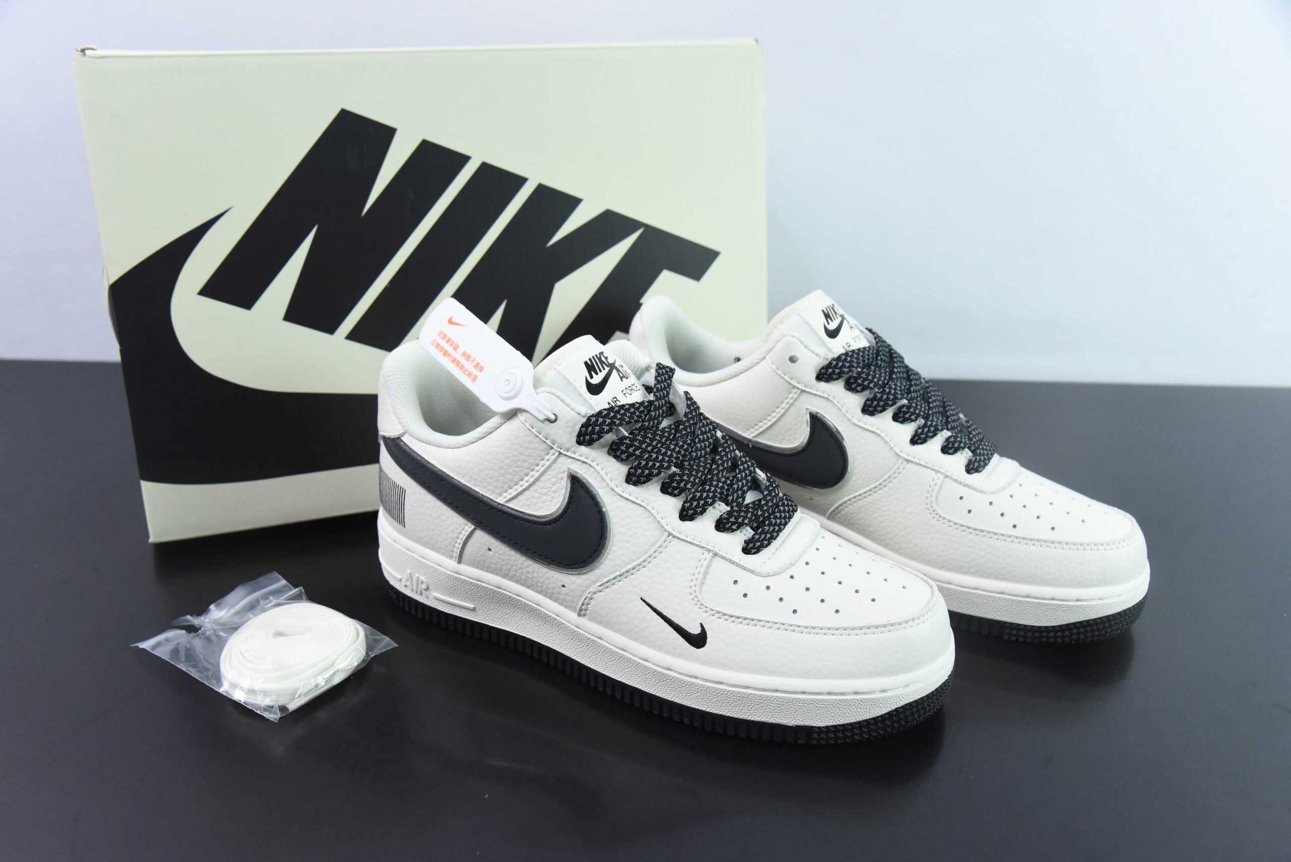 耐克Nike Air Force 1 Low '07 “二维码”米黑满天星低帮空军一号休闲板鞋纯原版本 货号：CU1836-962