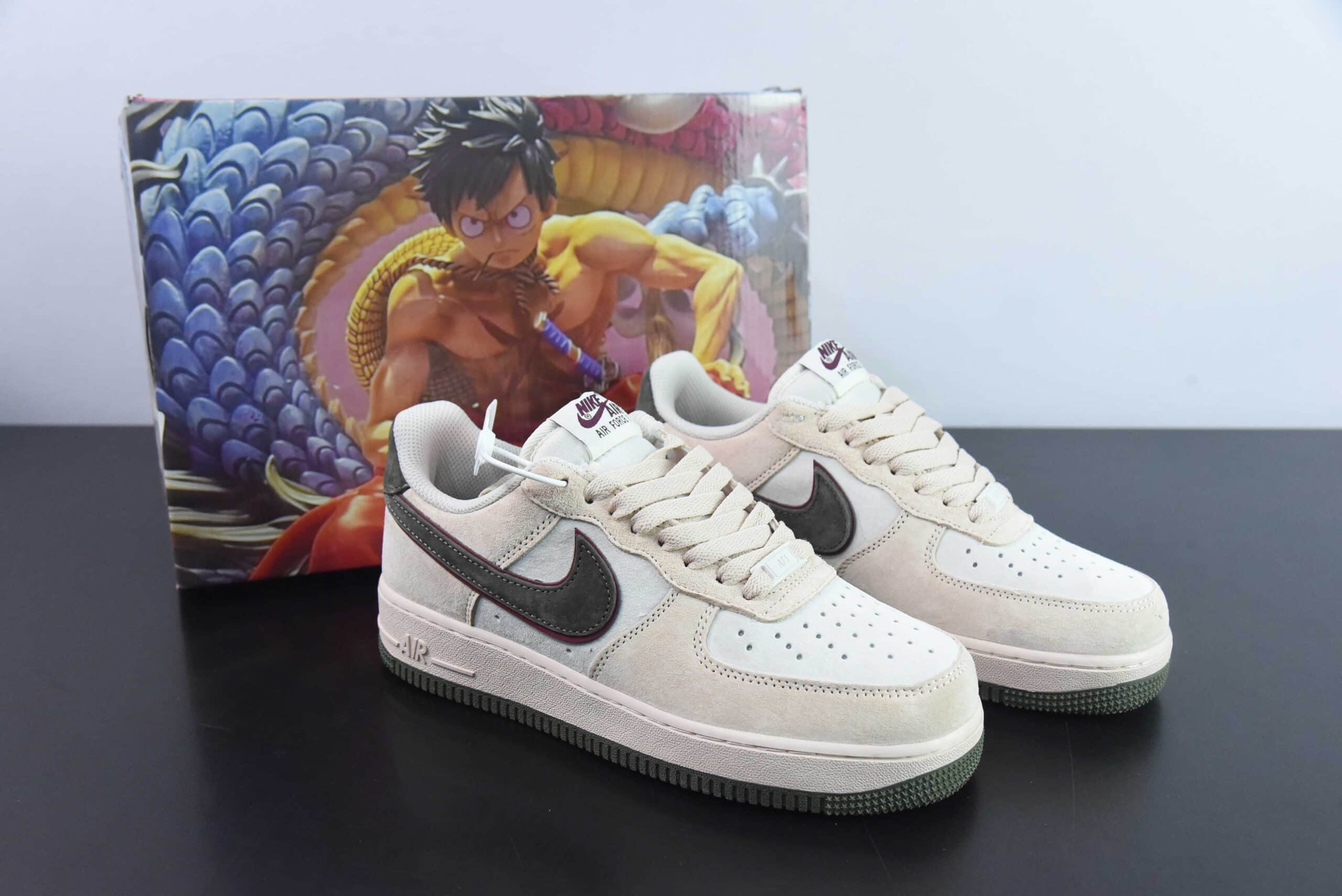 耐克Nike By You Air Force 1‘07 Low Retro SP大友克洋联名麂皮肉粉暗绿佐罗空军一号低帮经典百搭休闲运动板鞋纯原版本 货号：LF8989-111 