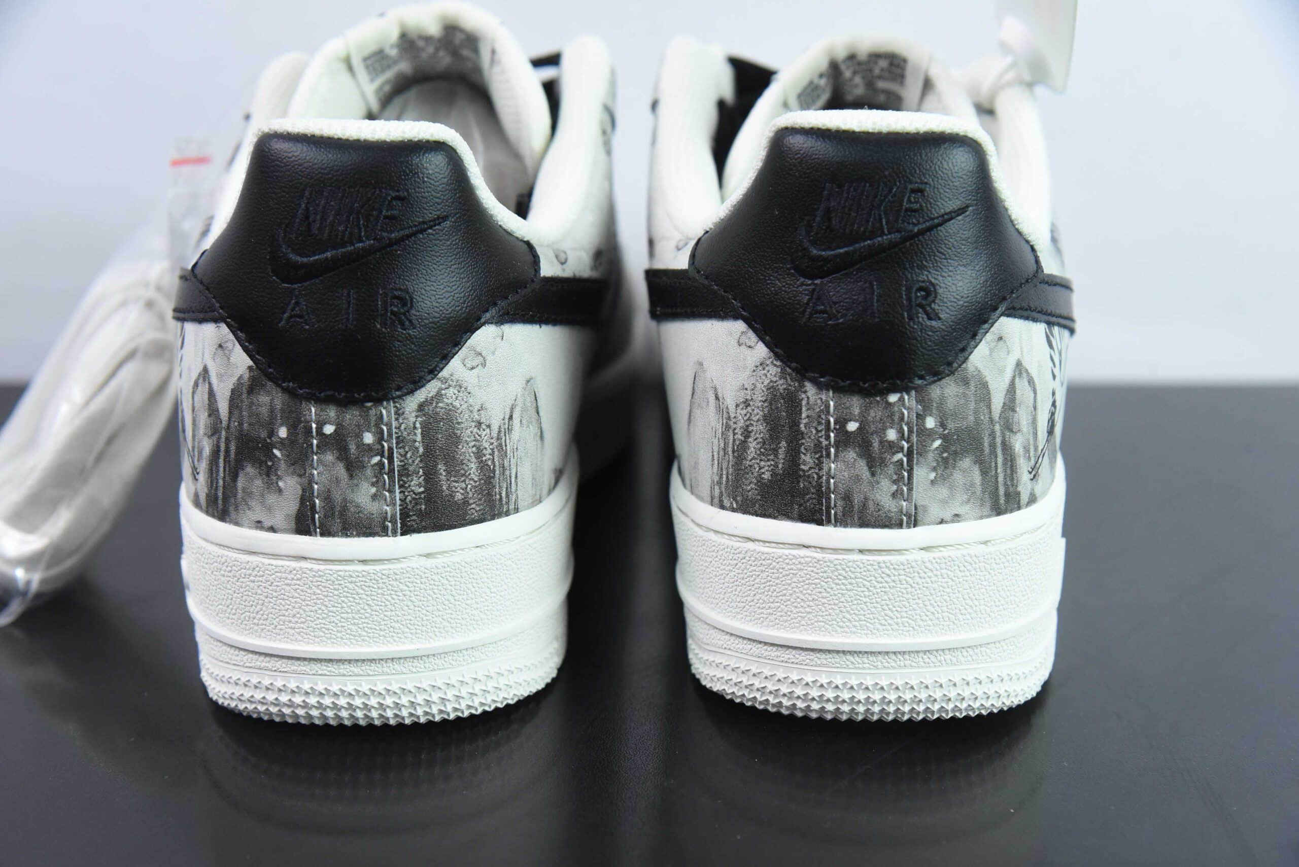 耐克Nike Air Force 1´07 Low 中国风水墨定制黑白空军一号低帮百搭休闲运动板鞋纯原版本 货号：BL1522-089