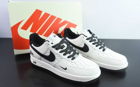 耐克Nike Air Force 1 AF1斯图西联名白黑刺绣空军一号低帮休闲板鞋纯原版本 货号：XZ3328-001