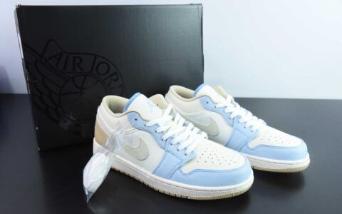 乔丹Air Jordan 1 Low OG AJ1 乔1米白蓝棕低帮文化篮球鞋纯原版本 货号：HQ4186-111