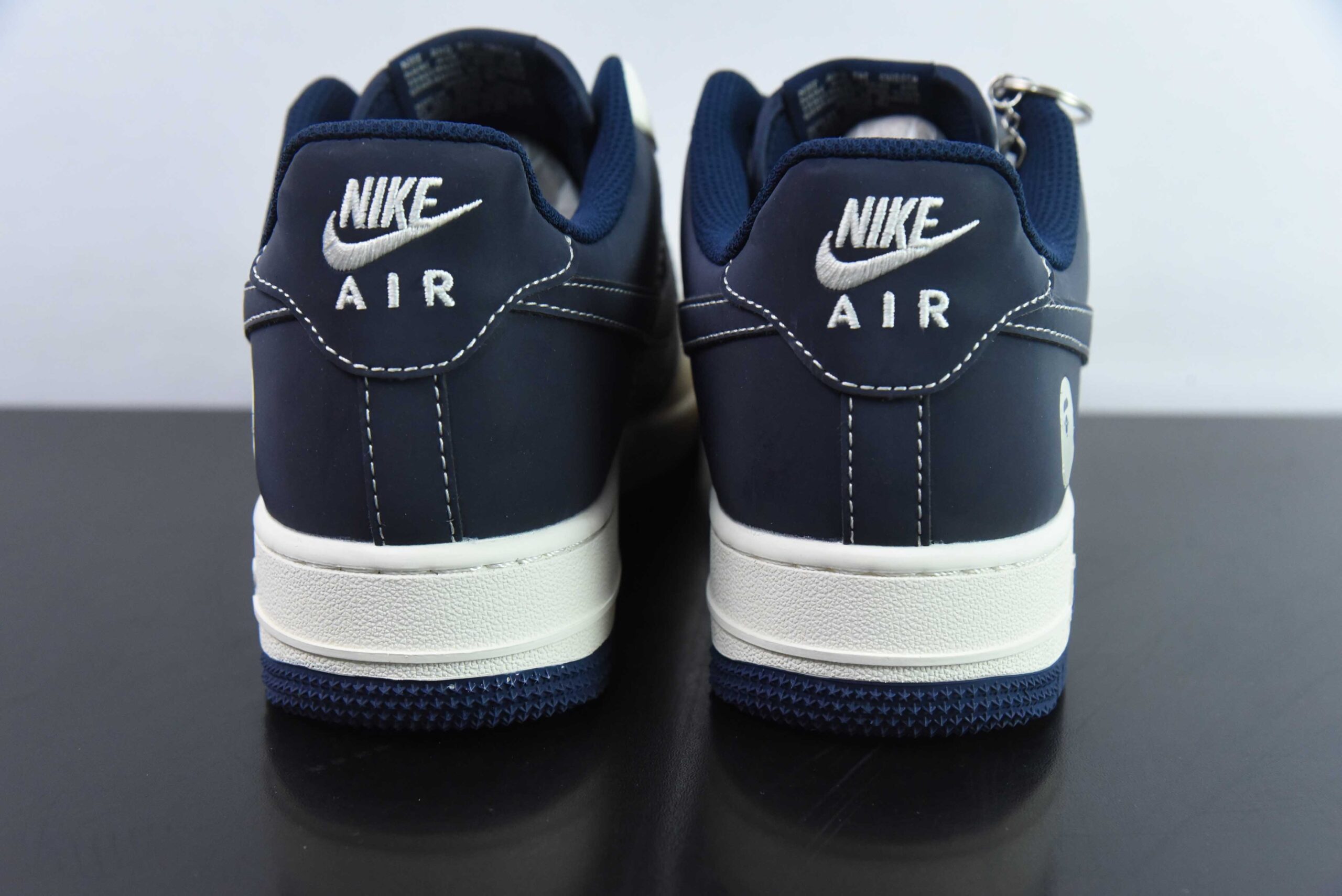 耐克NIke Air Force 1 '07 Low “Bape联名深蓝米灰”空军一号低帮休闲板鞋纯原版本 货号：BB6566-206