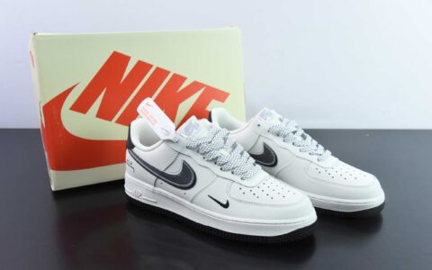 耐克Nike Air Force 1'07 Low ACW联名定制款米白黑叠勾空军一号低帮休闲板鞋纯原版本 货号：AC-639822