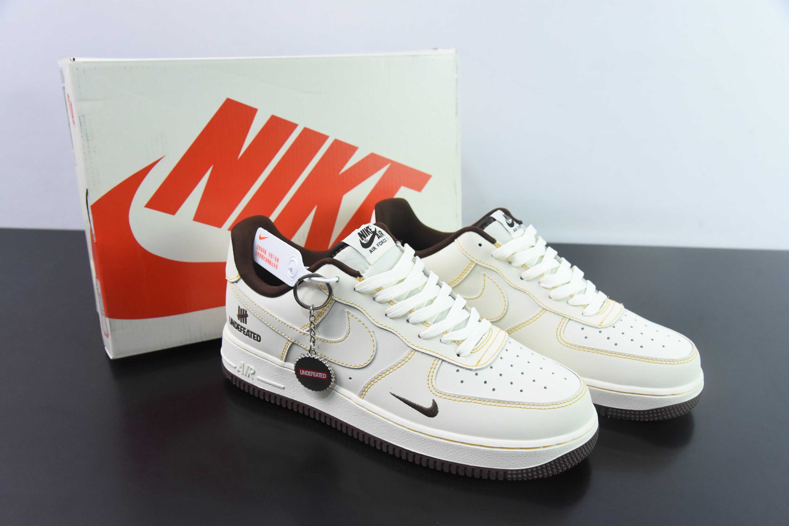 耐克NIke Air Force 1 '07 Low “UN联名米白黄线”空军一号低帮运动休闲鞋纯原版本 货号：KK3333-002