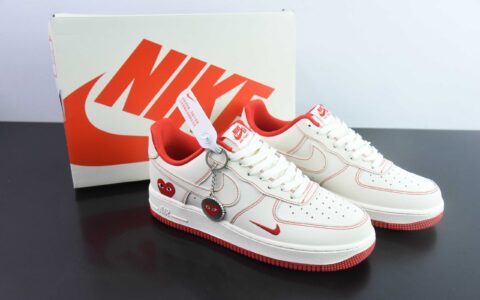 耐克NIke Air Force 1 '07 Low 川久保玲联名米白红线空军一号低帮运动休闲鞋纯原版本 货号：KK3333-001