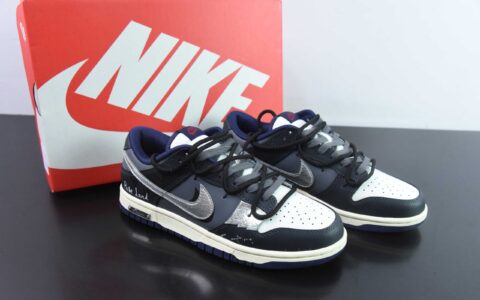 耐克Nike Dunk Low 复古街区暗黑灰SB定制系列低帮休闲滑板鞋纯原版本 货号：FV8106-181