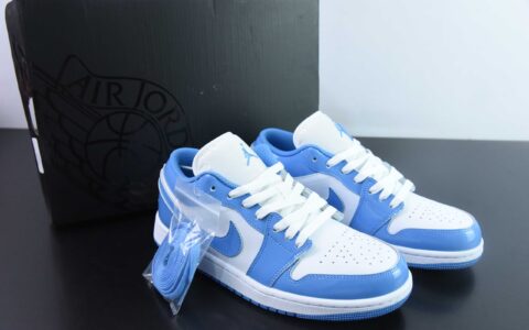 乔丹Air Jordan 1 Low AJ1乔1漆皮蓝文化低帮休闲板鞋纯原版本 货号：FZ2138-114