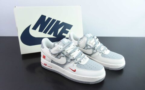 耐克Nike Air Force 1 Low 07 x UNDEFDATED白灰红小钩绑带空军一号低帮休闲板鞋纯原版本 货号：SJ1198-500