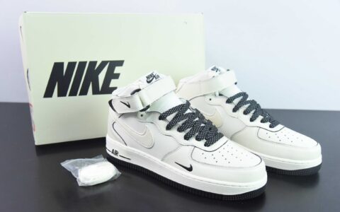 耐克Nike Air Force 1 AF1白黑刺绣空军一号中帮休闲板鞋纯原版本 货号：SG2356-807