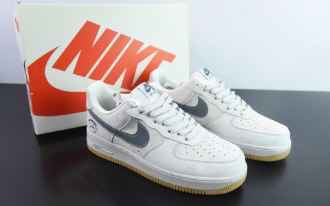 耐克Nike Air Force 1'07 Low 鬼脸联名浅灰猪八空军一号低帮休闲板鞋纯原版本 货号：DF0188-022