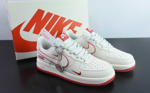 耐克NIke Air Force 1 '07 Low “Supreme联名白红”空军一号低帮休闲运动鞋纯原版本 货号：DF0188-011