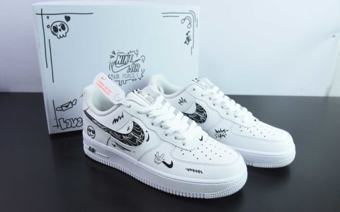 耐克Nike Air Force 1 Low “Nike smiley face” 耐克笑脸涂鸦空军一号低帮休闲运动板鞋纯原版本 货号：FB8971-020