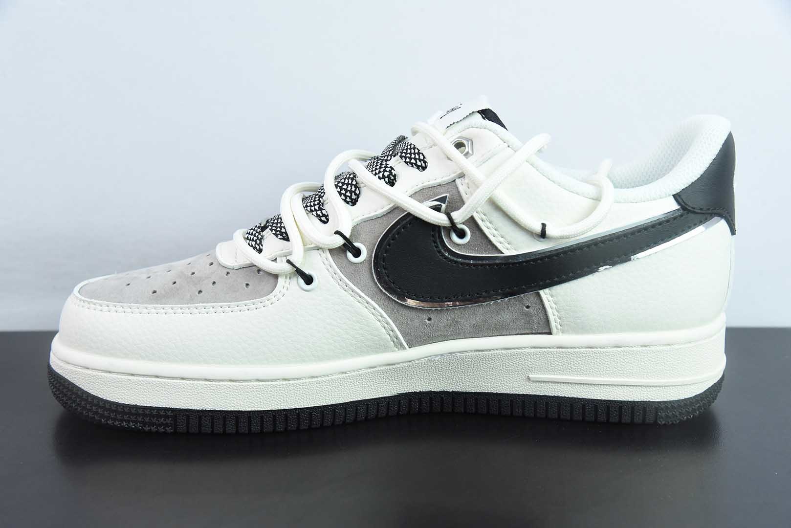 耐克Nike Air Force 1'07 Low 斯图西联名米黑抽绳空军一号低帮休闲板鞋纯原版本 货号：SJ1198-109 