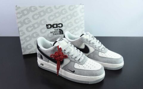 耐克Nike Air Force 1 Low 07 x The North Face北面联名白灰黑小钩满天星空军一号低帮休闲板鞋纯原版本 货号：XZ6188-763