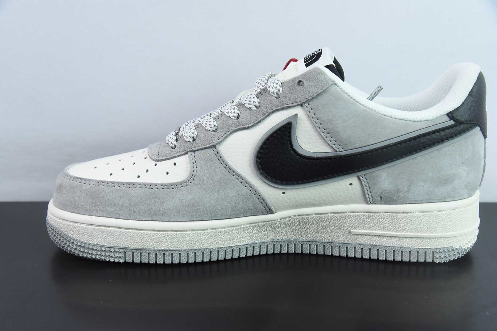 耐克Nike Air Force 1 Low 07 x The North Face北面联名白灰黑小钩满天星空军一号低帮休闲板鞋纯原版本 货号：XZ6188-763 