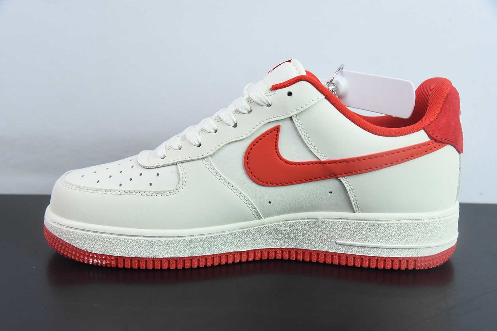 耐克Nike Air Force 1'07 Low 斯图西联名米白深橙空军一号低帮休闲板鞋纯原版本 货号：DF0188-031