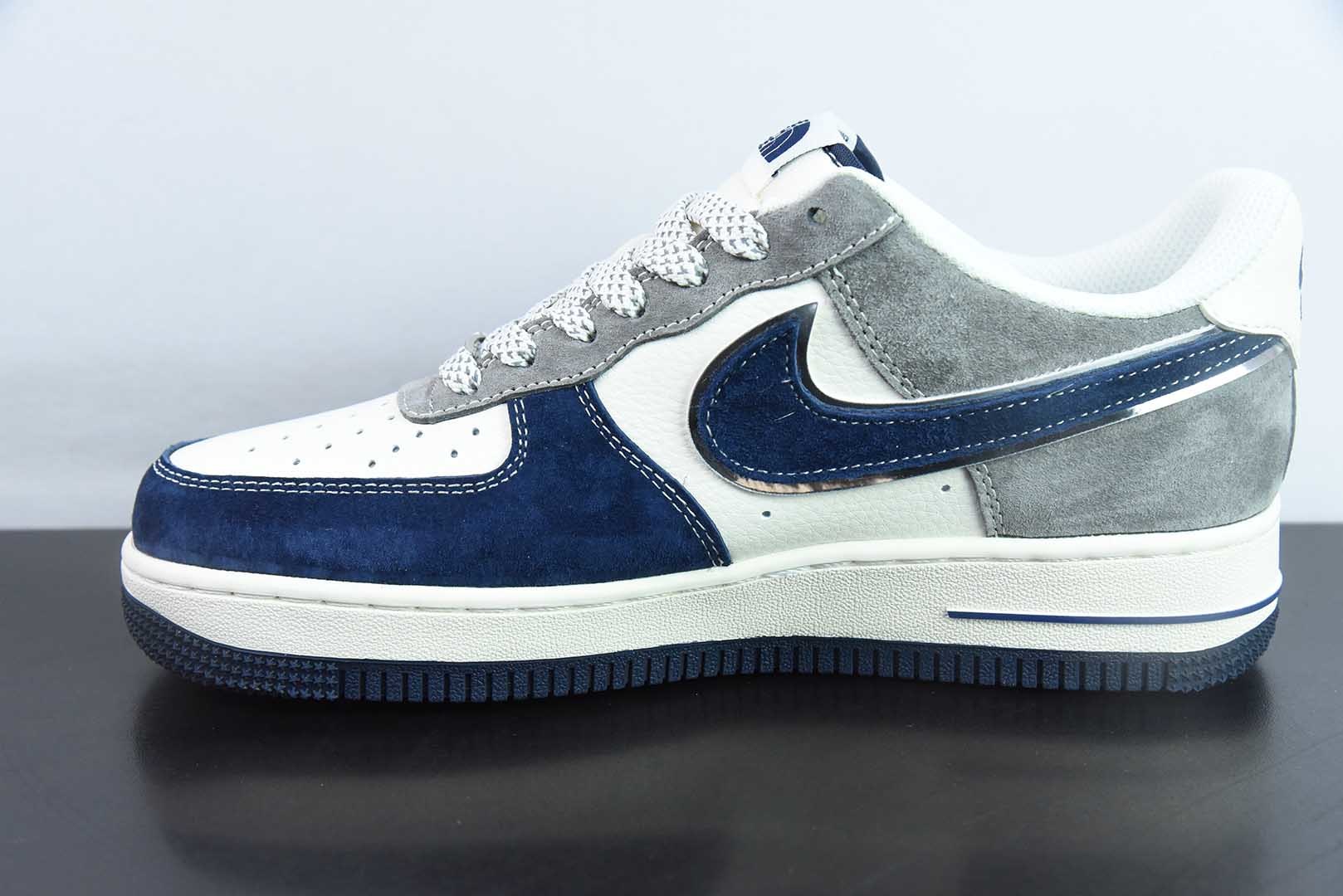 耐克Nike Air Force 1'07 Low 北面联名米灰深蓝勾空军一号低帮休闲板鞋纯原版本 货号： XZ6188-975