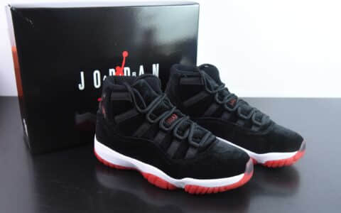 乔丹Air Jordan 11 Retro WMNS Bred Velvet AJ11天鹅绒黑红高帮篮球鞋纯原版本 货号：DB5457-061