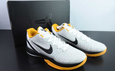 科比KOBE Nike Zoom Kobe 6 Protro White Del Sol 季后赛2021黑白黄科比6代复刻低帮篮球鞋纯原版本 货号：CE2190-100