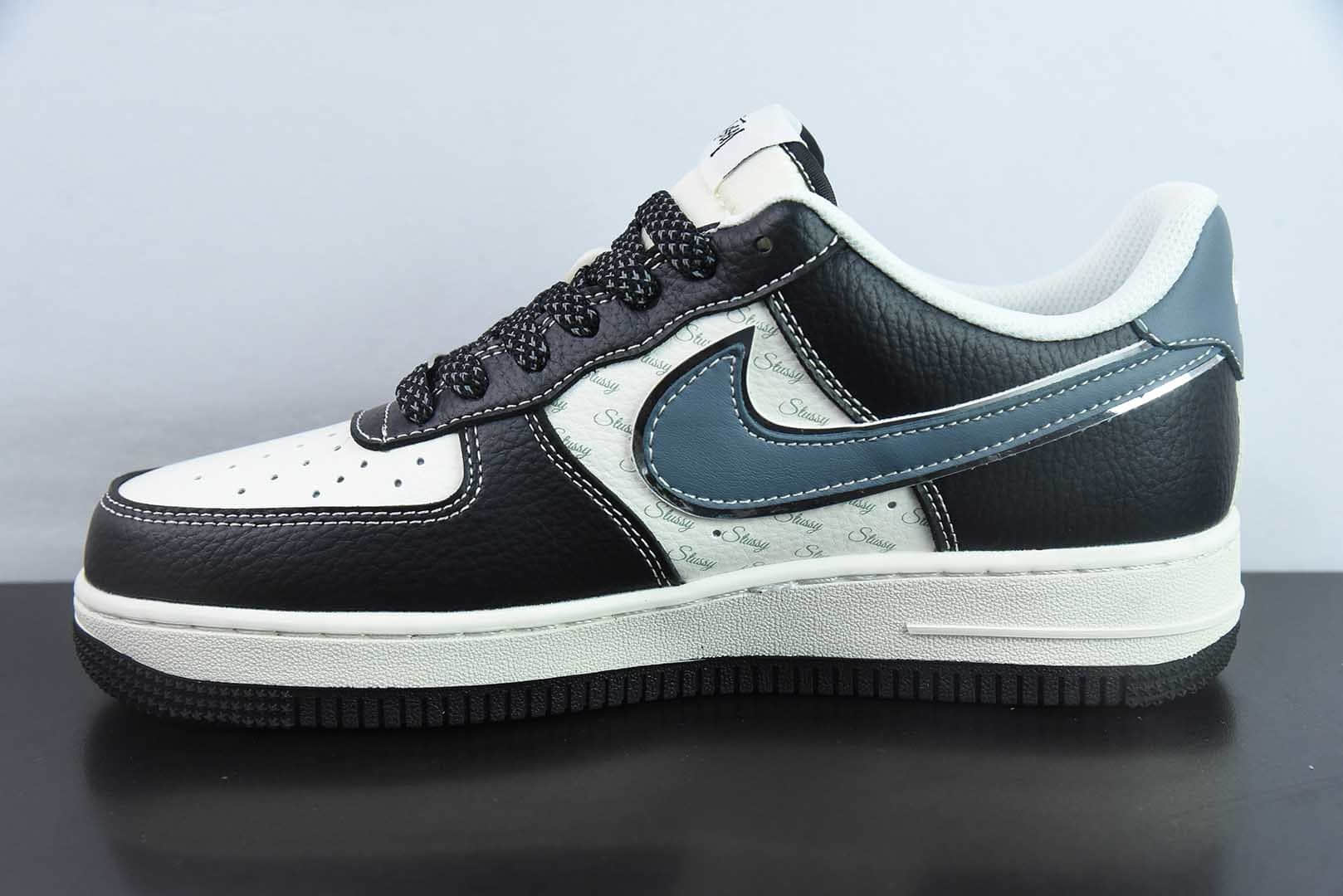 耐克Nike Air Force 1'07 Low 斯图西联名灰蓝黑荔纹空军一号低帮休闲板鞋纯原版本 货号：XZ6188-199