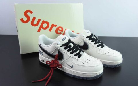 耐克Nike Air Force 1'07 Low Supreme联名双拼米白空军一号低帮休闲板鞋纯原版本 货号：XZ6188-362