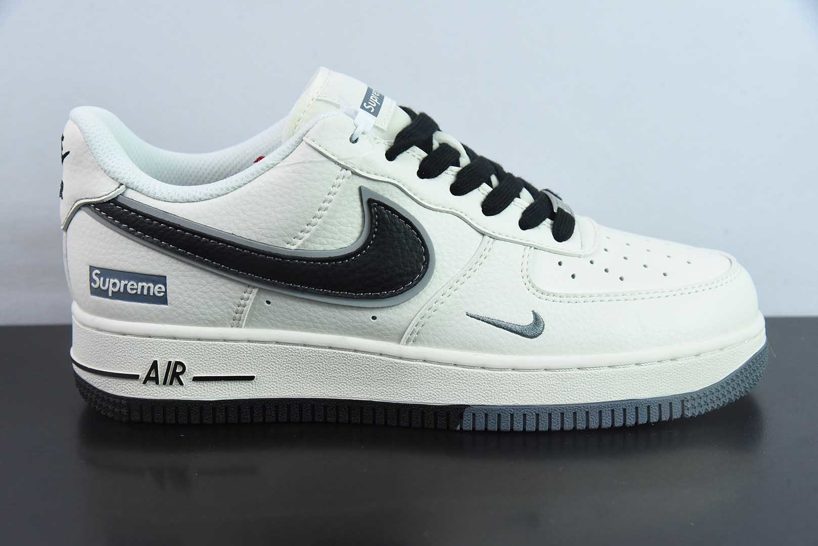 耐克Nike Air Force 1'07 Low Supreme联名双拼米白空军一号低帮休闲板鞋纯原版本 货号：XZ6188-362 