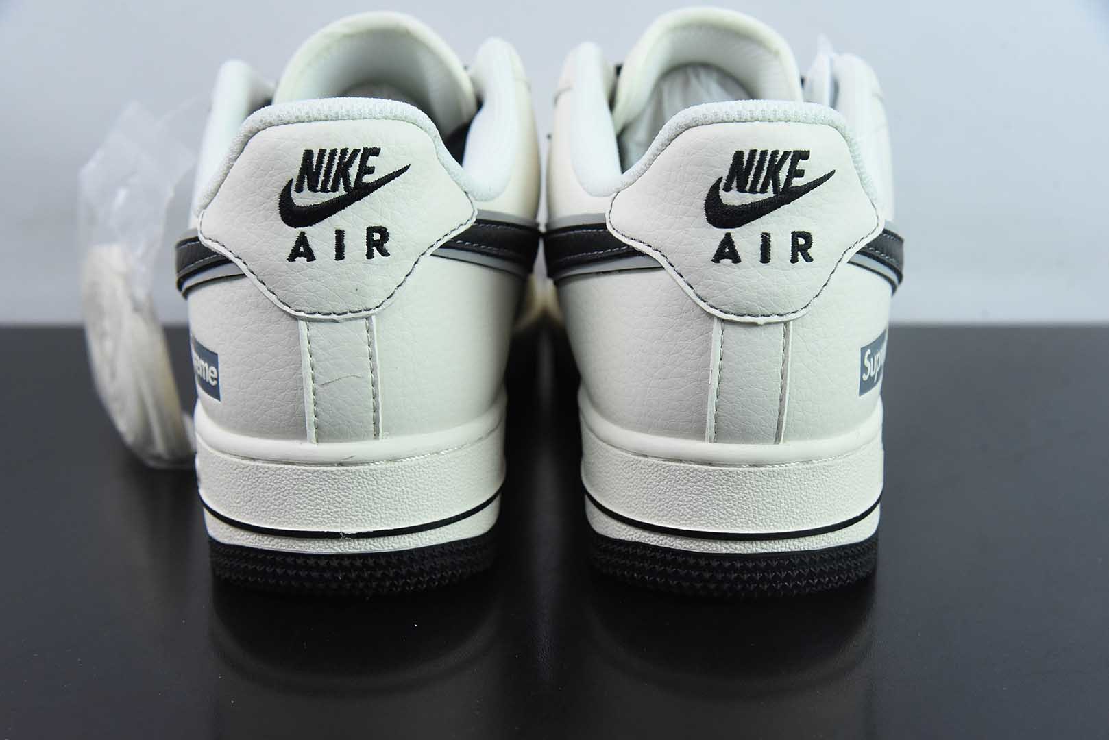 耐克Nike Air Force 1'07 Low Supreme联名双拼米白空军一号低帮休闲板鞋纯原版本 货号：XZ6188-362 