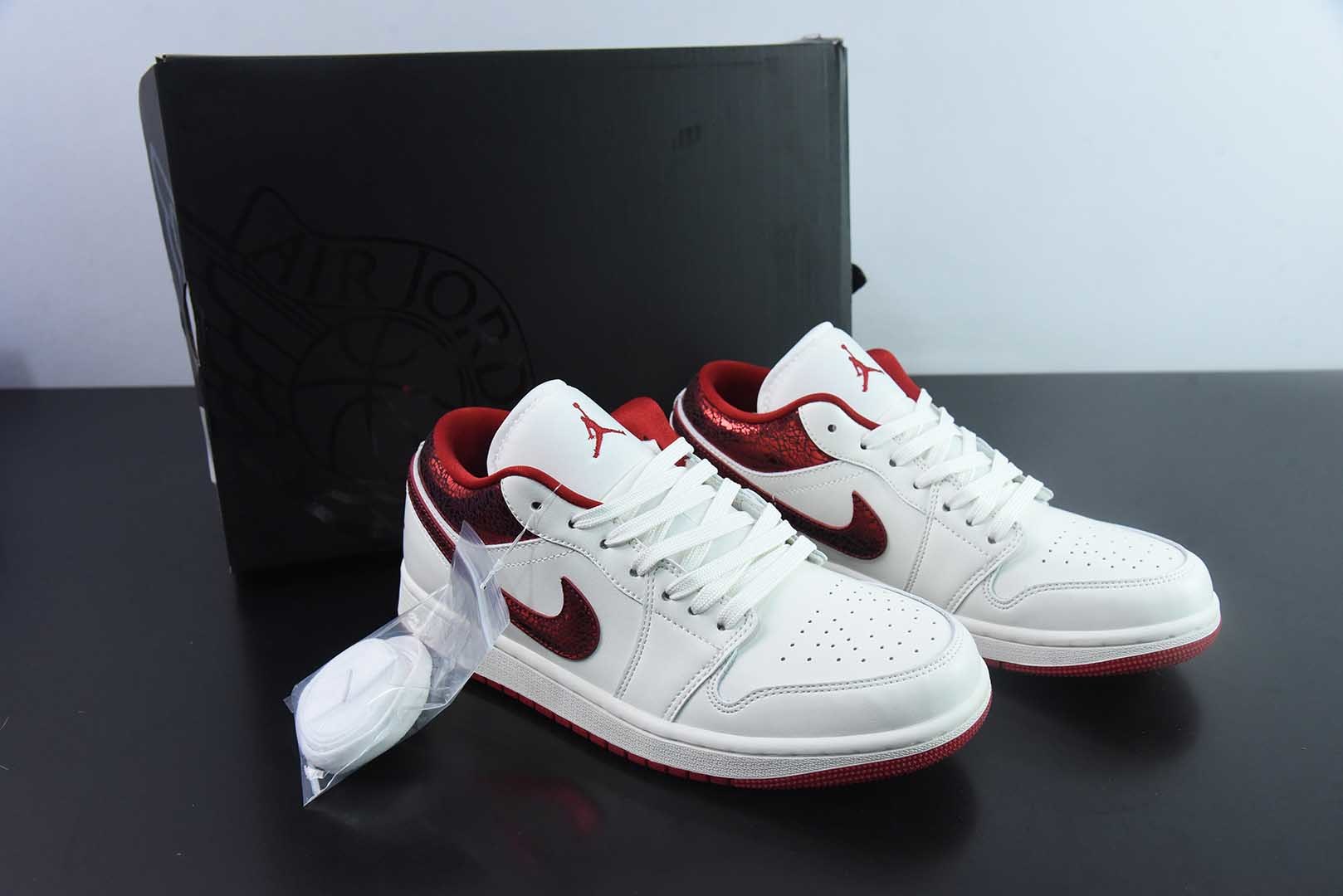 乔丹Air Jordan 1 Low AJ1乔1白红低帮文化休闲板鞋纯原版本 货号：HJ9338-106 